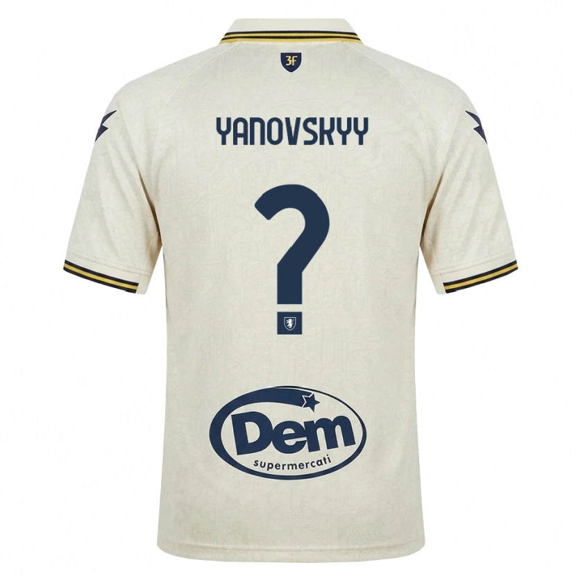 Danxen Bambino Maglia Riccardo Yanovskyy #0 Oldlace Giallo Nero Kit Gara Away 2026/27 Maglietta
