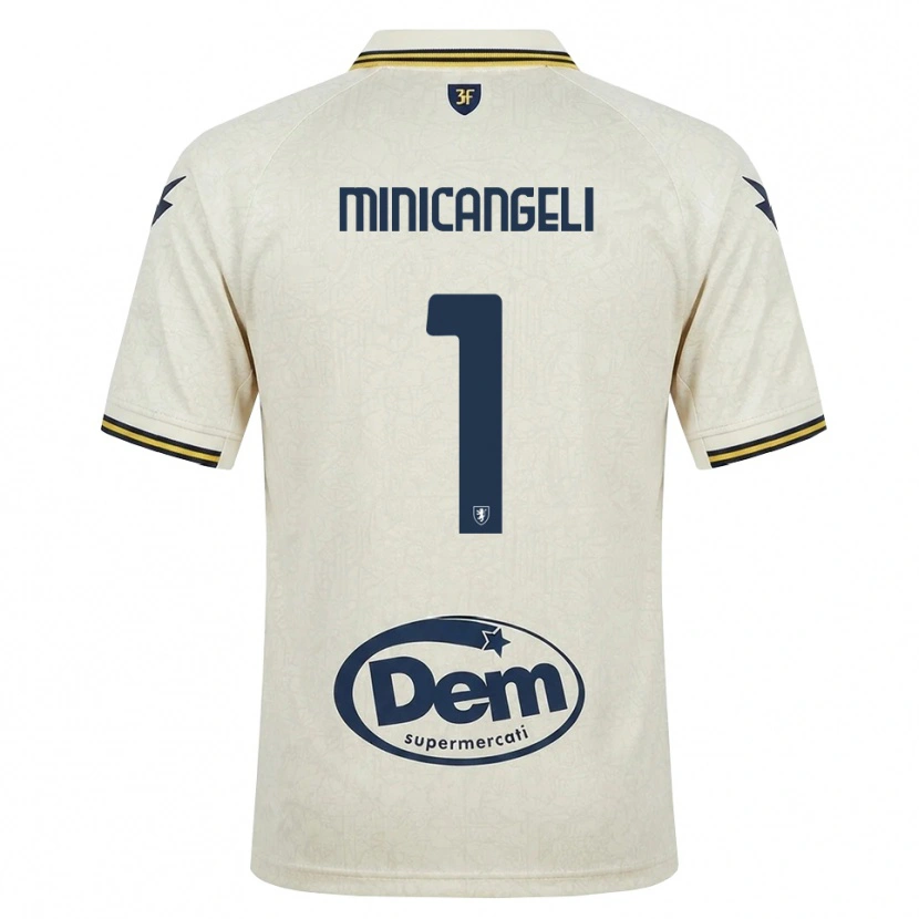 Danxen Bambino Maglia Francesco Minicangeli #1 Oldlace Giallo Nero Kit Gara Away 2026/27 Maglietta