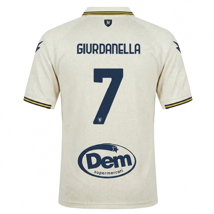 Danxen Bambino Maglia Lorenzo Giurdanella #7 Oldlace Giallo Nero Kit Gara Away 2026/27 Maglietta