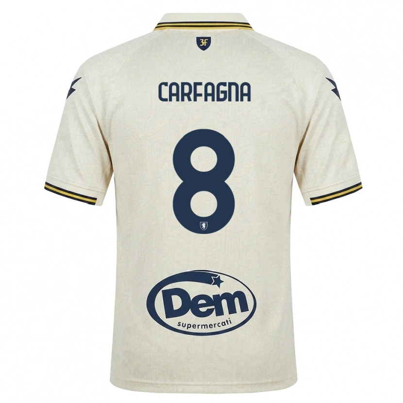 Danxen Bambino Maglia Matteo Carfagna #8 Oldlace Giallo Nero Kit Gara Away 2026/27 Maglietta