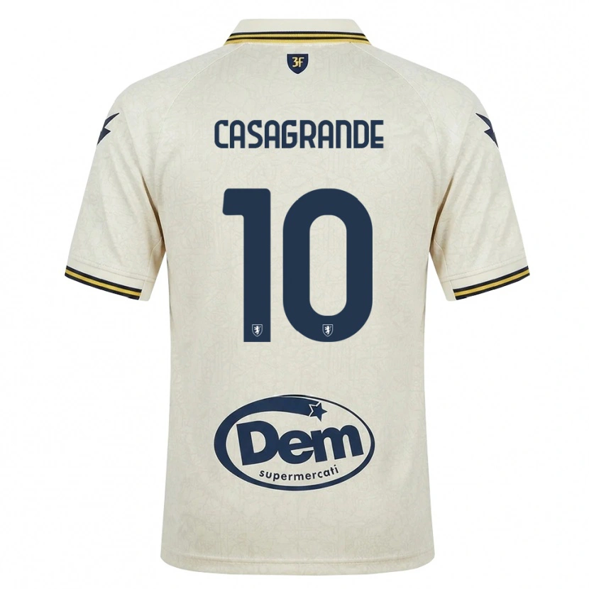 Danxen Bambino Maglia Gianfilippo Casagrande #10 Oldlace Giallo Nero Kit Gara Away 2026/27 Maglietta