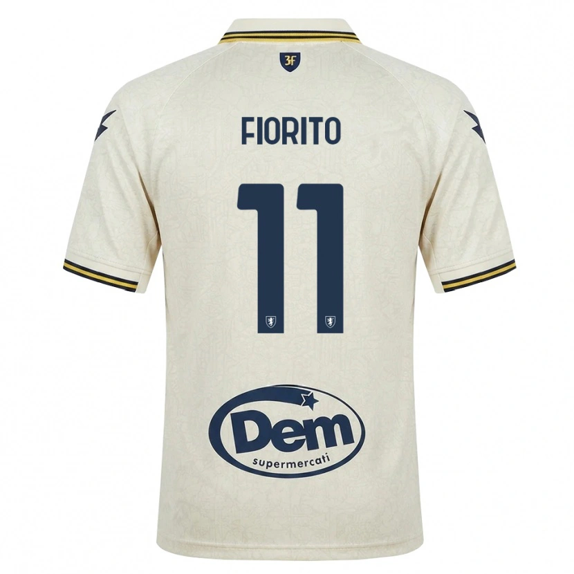 Danxen Bambino Maglia Loris Fiorito #11 Oldlace Giallo Nero Kit Gara Away 2026/27 Maglietta