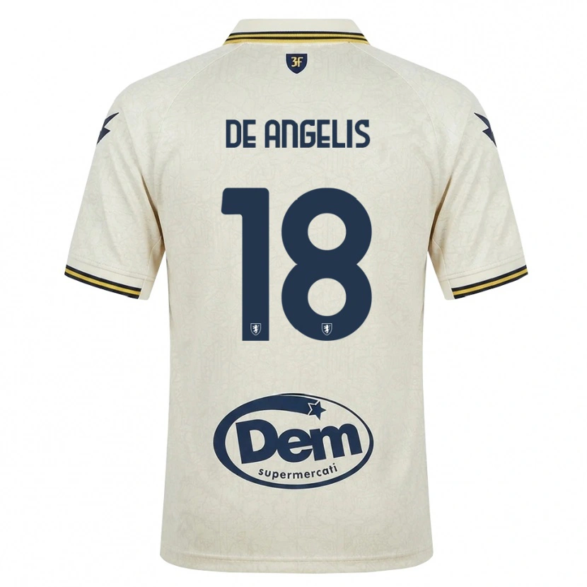 Danxen Bambino Maglia Cristian De Angelis #18 Oldlace Giallo Nero Kit Gara Away 2026/27 Maglietta