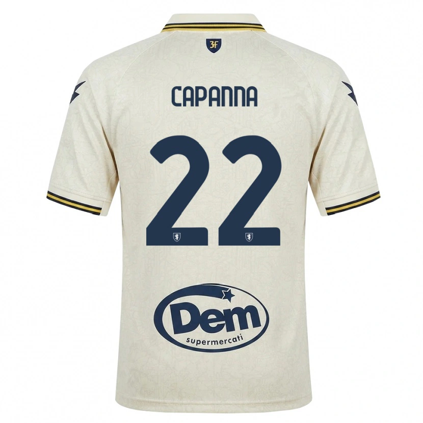 Danxen Bambino Maglia Tommaso Capanna #22 Oldlace Giallo Nero Kit Gara Away 2026/27 Maglietta