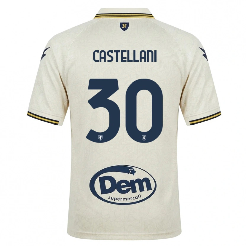 Danxen Bambino Maglia Andrea Castellani #30 Oldlace Giallo Nero Kit Gara Away 2026/27 Maglietta