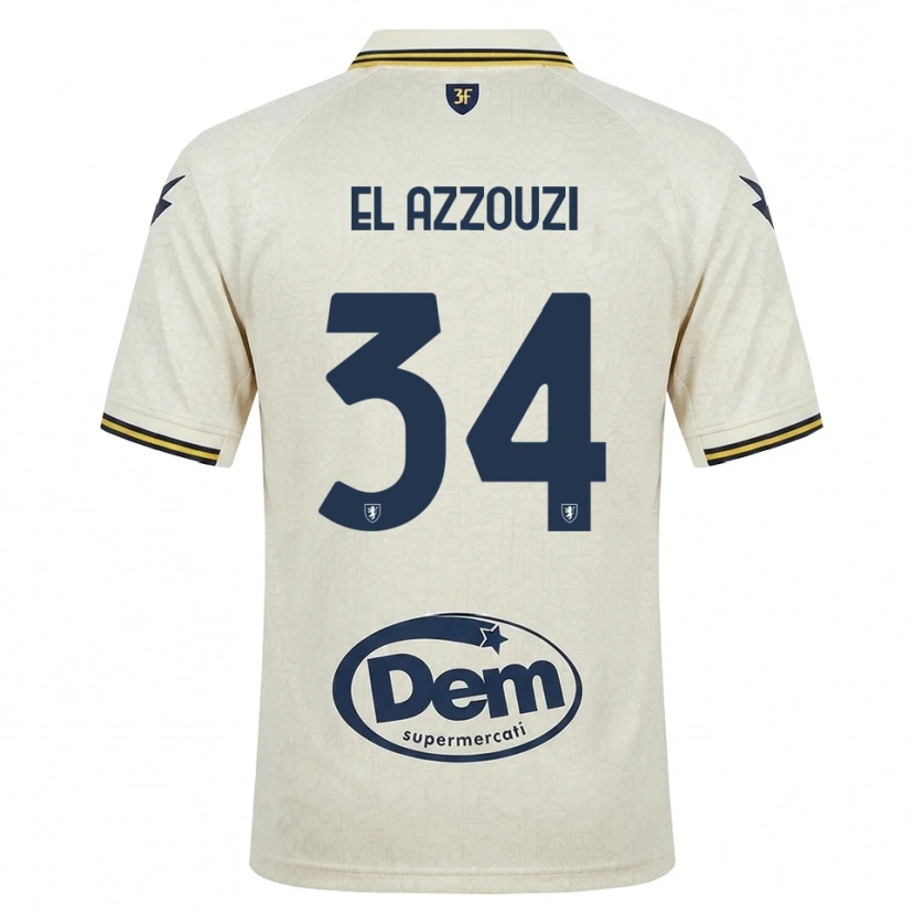 Danxen Bambino Maglia Anouar El Azzouzi #34 Oldlace Giallo Nero Kit Gara Away 2026/27 Maglietta