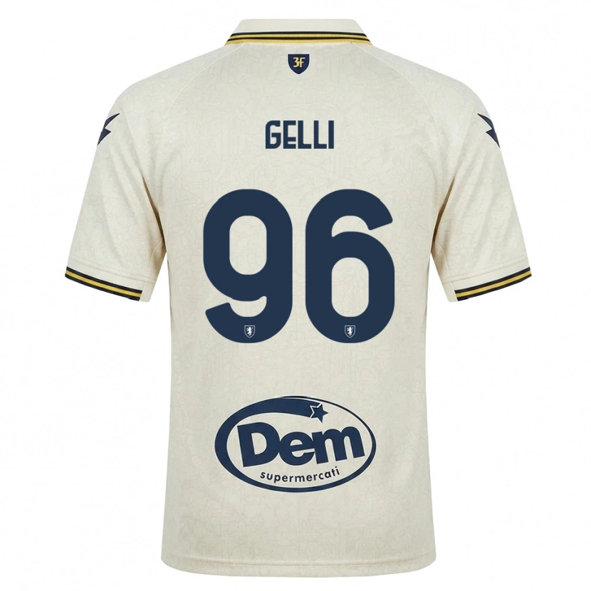 Danxen Bambino Maglia Francesco Gelli #96 Oldlace Giallo Nero Kit Gara Away 2026/27 Maglietta