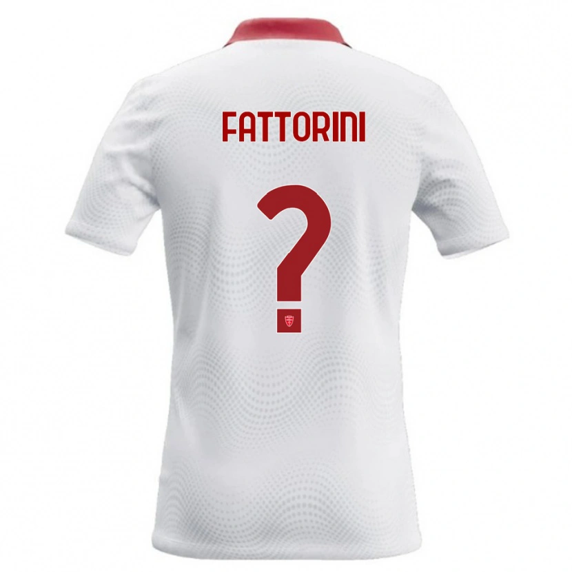 Danxen Bambino Maglia Diego Fattorini #0 Bianco Rosso Kit Gara Away 2026/27 Maglietta