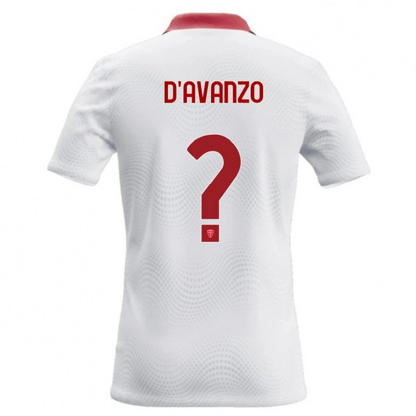 Danxen Bambino Maglia Andrea D'avanzo #0 Bianco Rosso Kit Gara Away 2026/27 Maglietta