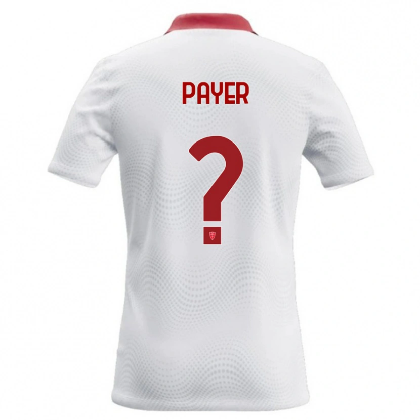 Danxen Bambino Maglia Leonardo Payer #0 Bianco Rosso Kit Gara Away 2026/27 Maglietta