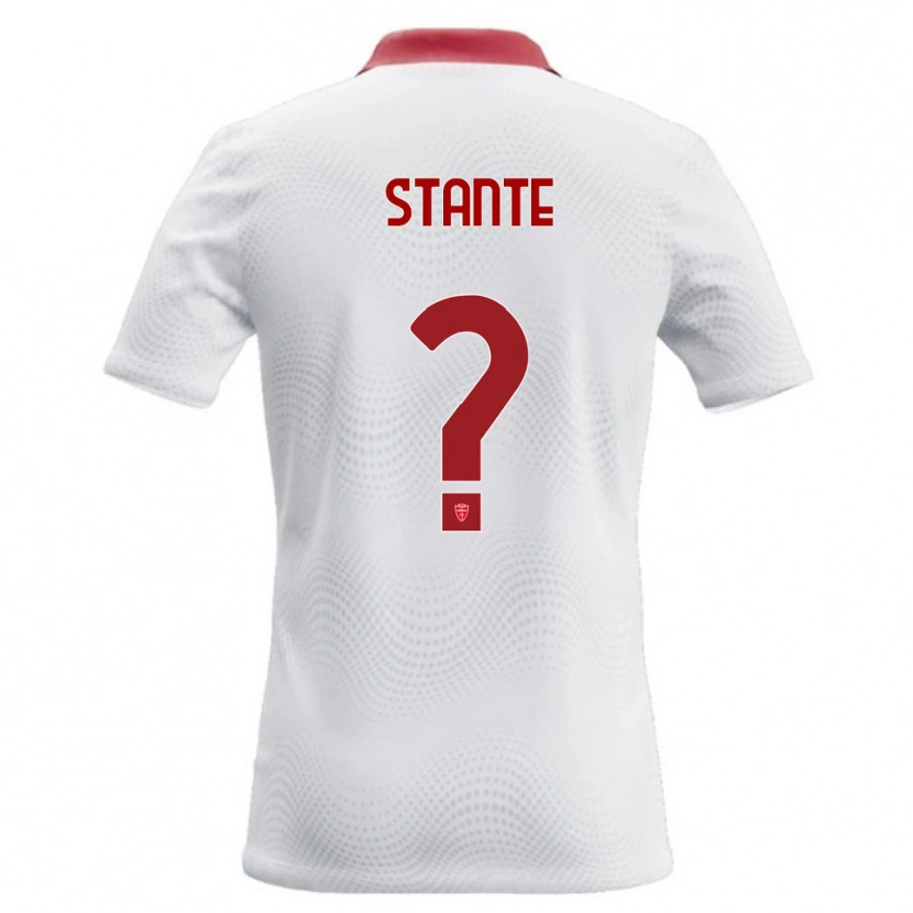 Danxen Bambino Maglia Edoardo Stante #0 Bianco Rosso Kit Gara Away 2026/27 Maglietta