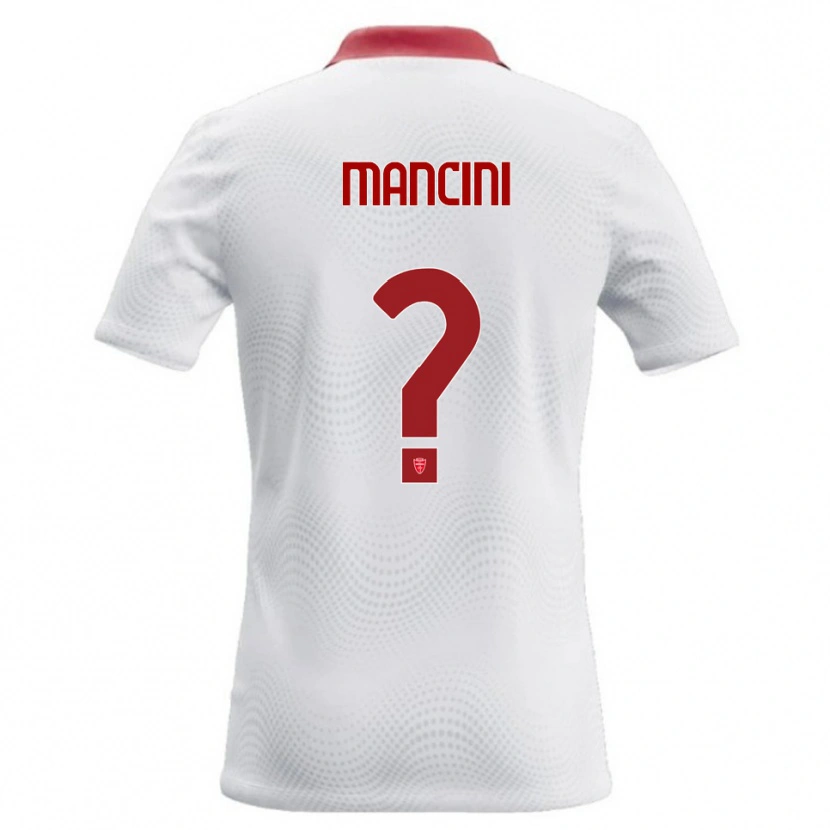 Danxen Bambino Maglia Alessandro Mancini #0 Bianco Rosso Kit Gara Away 2026/27 Maglietta