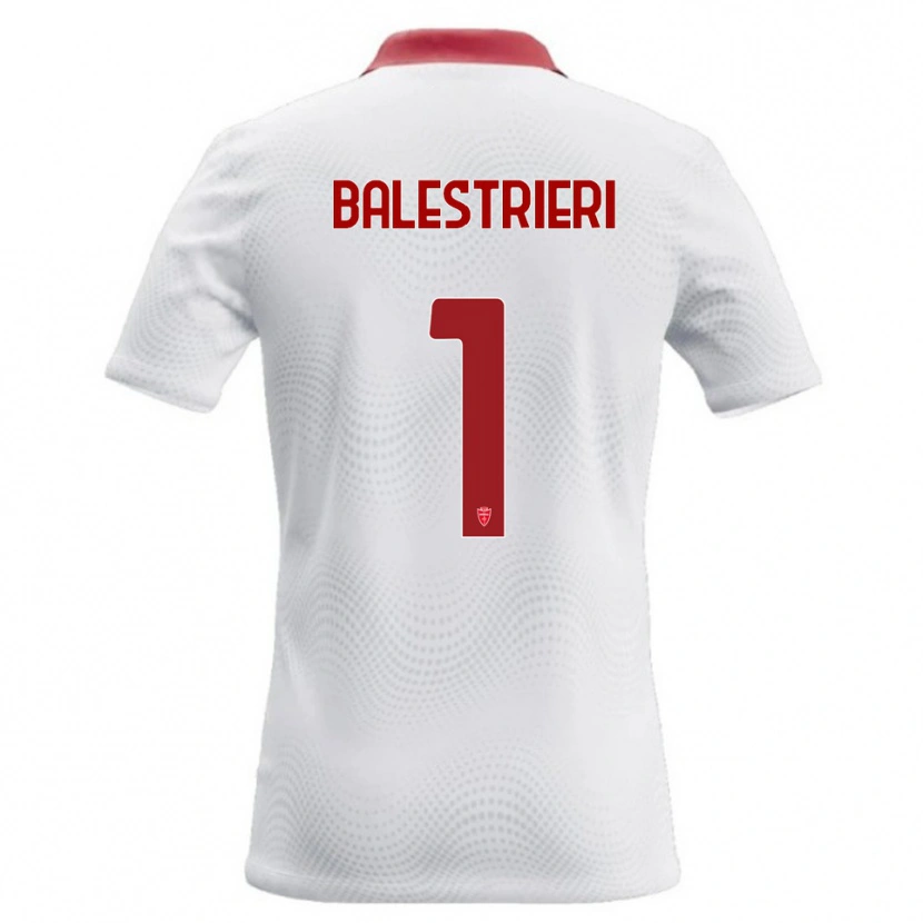 Danxen Bambino Maglia Alessandro Balestrieri #1 Bianco Rosso Kit Gara Away 2026/27 Maglietta
