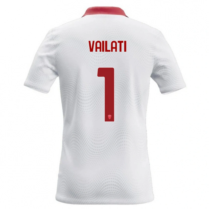 Danxen Bambino Maglia Andrea Vailati #1 Bianco Rosso Kit Gara Away 2026/27 Maglietta