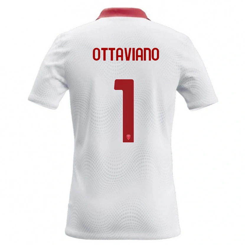 Danxen Bambino Maglia Alessandro Ottaviano #1 Bianco Rosso Kit Gara Away 2026/27 Maglietta