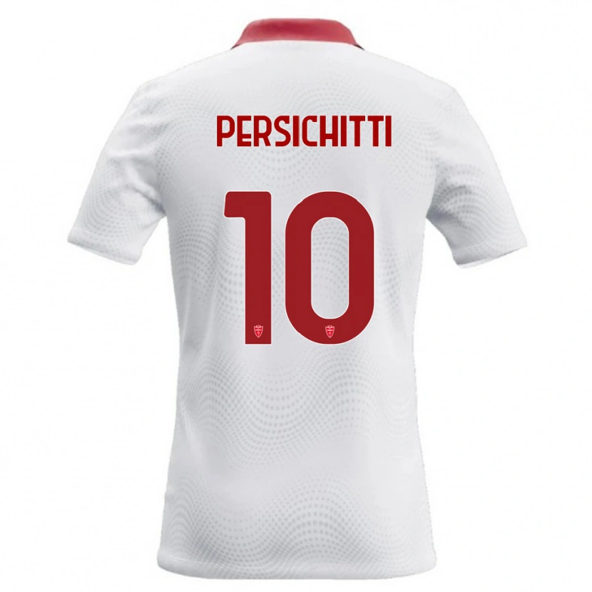 Danxen Bambino Maglia Matteo Persichitti #10 Bianco Rosso Kit Gara Away 2026/27 Maglietta