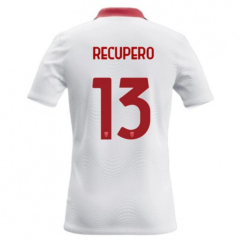 Danxen Bambino Maglia Simone Recupero #13 Bianco Rosso Kit Gara Away 2026/27 Maglietta
