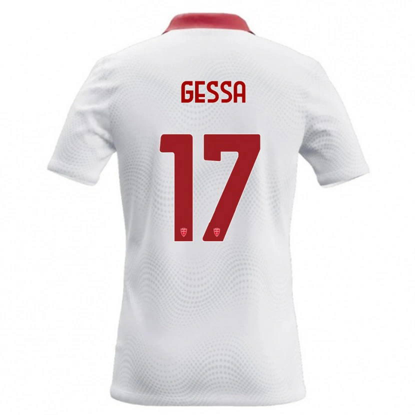 Danxen Bambino Maglia Francesco Gessa #17 Bianco Rosso Kit Gara Away 2026/27 Maglietta