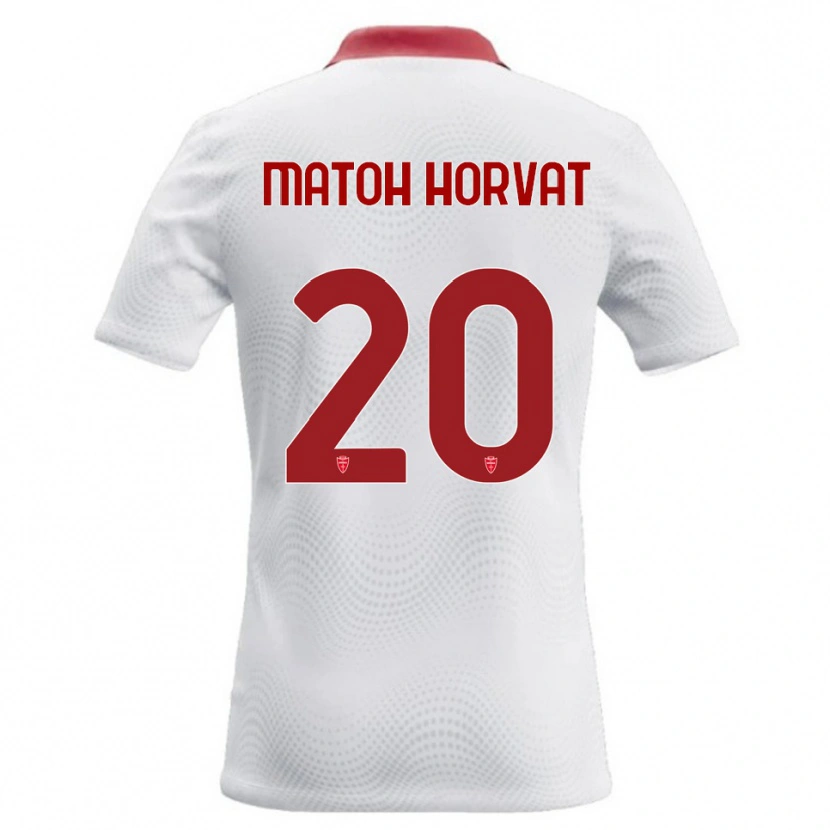 Danxen Bambino Maglia Liam Matoh Horvat #20 Bianco Rosso Kit Gara Away 2026/27 Maglietta