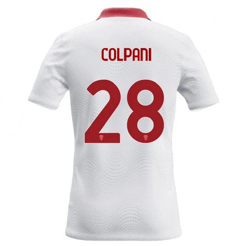 Danxen Bambino Maglia Andrea Colpani #28 Bianco Rosso Kit Gara Away 2026/27 Maglietta