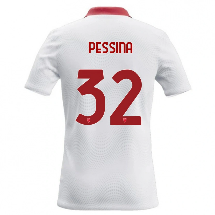 Danxen Bambino Maglia Matteo Pessina #32 Bianco Rosso Kit Gara Away 2026/27 Maglietta