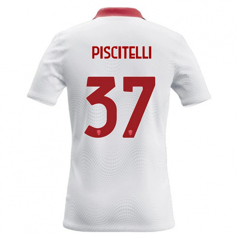 Danxen Bambino Maglia Pasquale Piscitelli #37 Bianco Rosso Kit Gara Away 2026/27 Maglietta