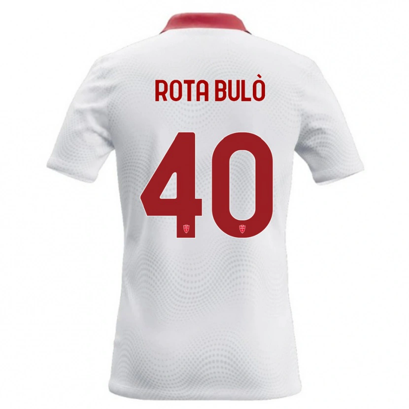 Danxen Bambino Maglia Pietro Rota Bulò #40 Bianco Rosso Kit Gara Away 2026/27 Maglietta