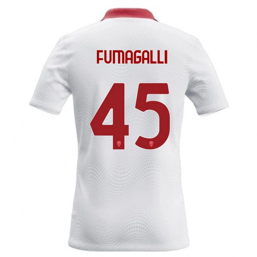 Danxen Bambino Maglia Valerio Fumagalli #45 Bianco Rosso Kit Gara Away 2026/27 Maglietta