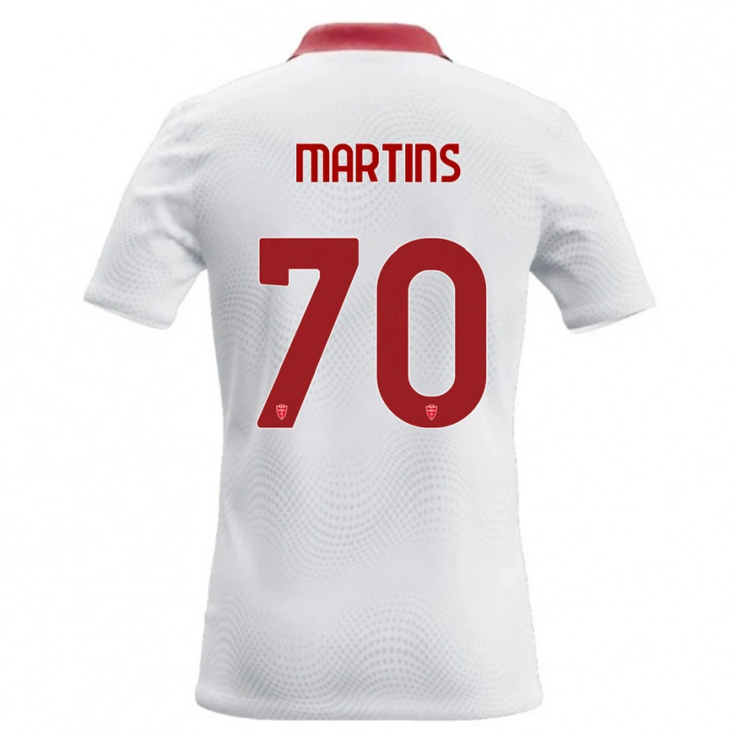 Danxen Bambino Maglia Kevin Martins #70 Bianco Rosso Kit Gara Away 2026/27 Maglietta
