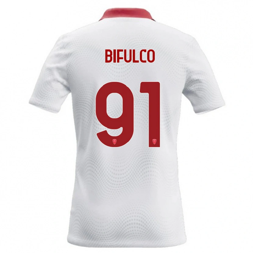 Danxen Bambino Maglia Davide Bifulco #91 Bianco Rosso Kit Gara Away 2026/27 Maglietta