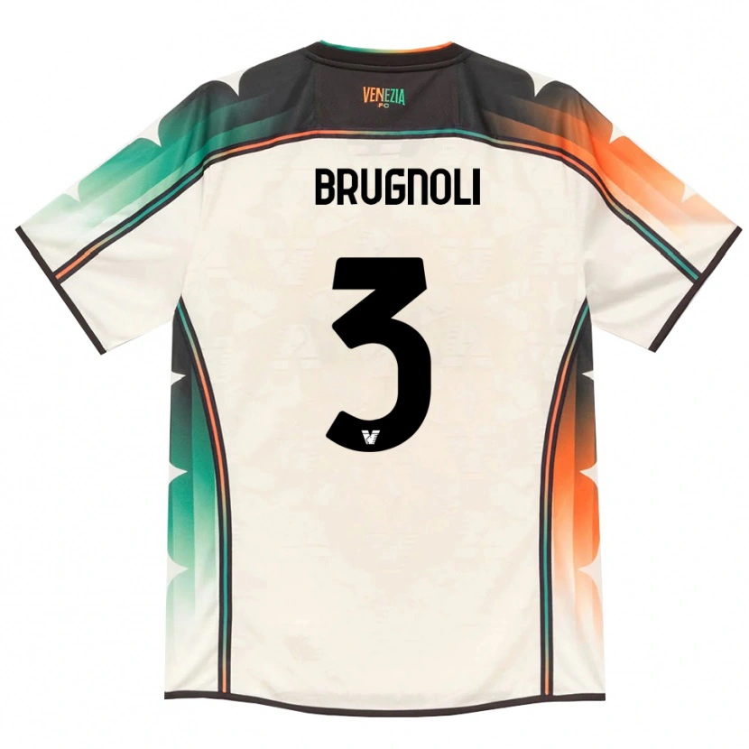 Danxen Bambino Maglia Lorenzo Brugnoli #3 Oldlace Arancio Verde Kit Gara Away 2026/27 Maglietta