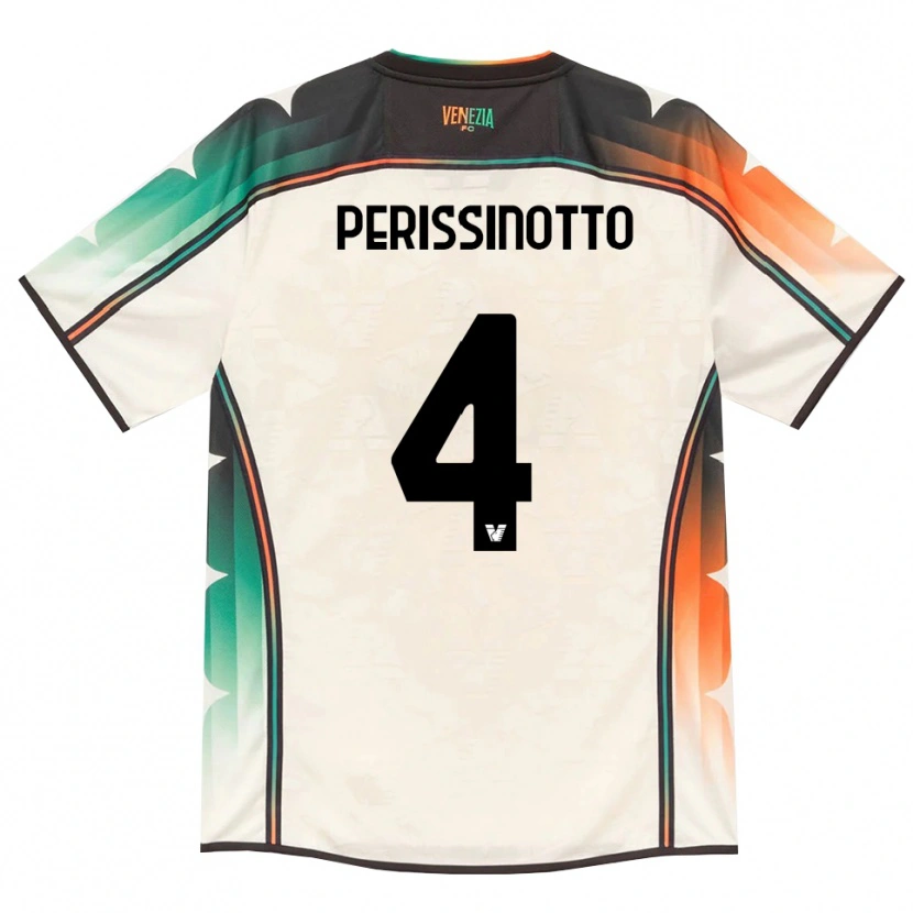 Danxen Bambino Maglia Nicolò Perissinotto #4 Oldlace Arancio Verde Kit Gara Away 2026/27 Maglietta