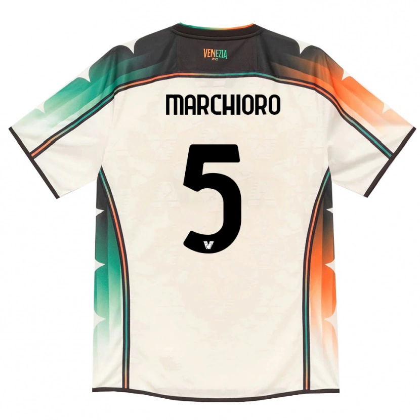 Danxen Bambino Maglia Lorenzo Marchioro #5 Oldlace Arancio Verde Kit Gara Away 2026/27 Maglietta