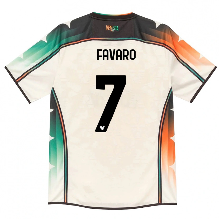 Danxen Bambino Maglia Federico Favaro #7 Oldlace Arancio Verde Kit Gara Away 2026/27 Maglietta