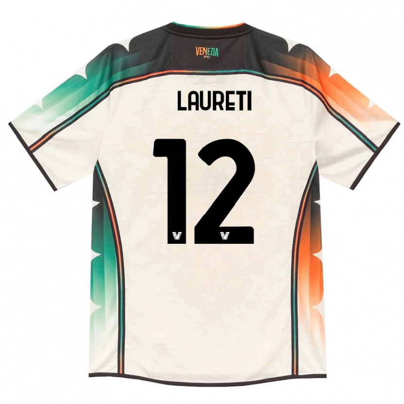 Danxen Bambino Maglia Tommaso Laureti #12 Oldlace Arancio Verde Kit Gara Away 2026/27 Maglietta