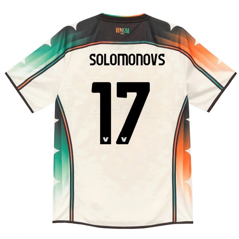 Danxen Bambino Maglia Nikita Solomonovs #17 Oldlace Arancio Verde Kit Gara Away 2026/27 Maglietta