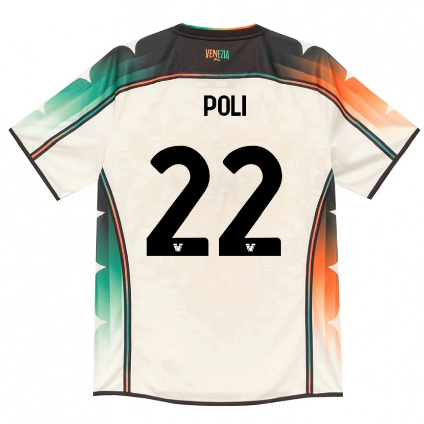 Danxen Bambino Maglia Elena Poli #22 Oldlace Arancio Verde Kit Gara Away 2026/27 Maglietta