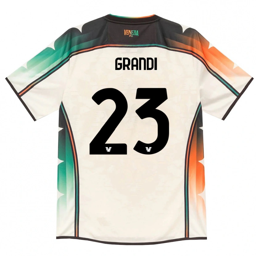 Danxen Bambino Maglia Matteo Grandi #23 Oldlace Arancio Verde Kit Gara Away 2026/27 Maglietta