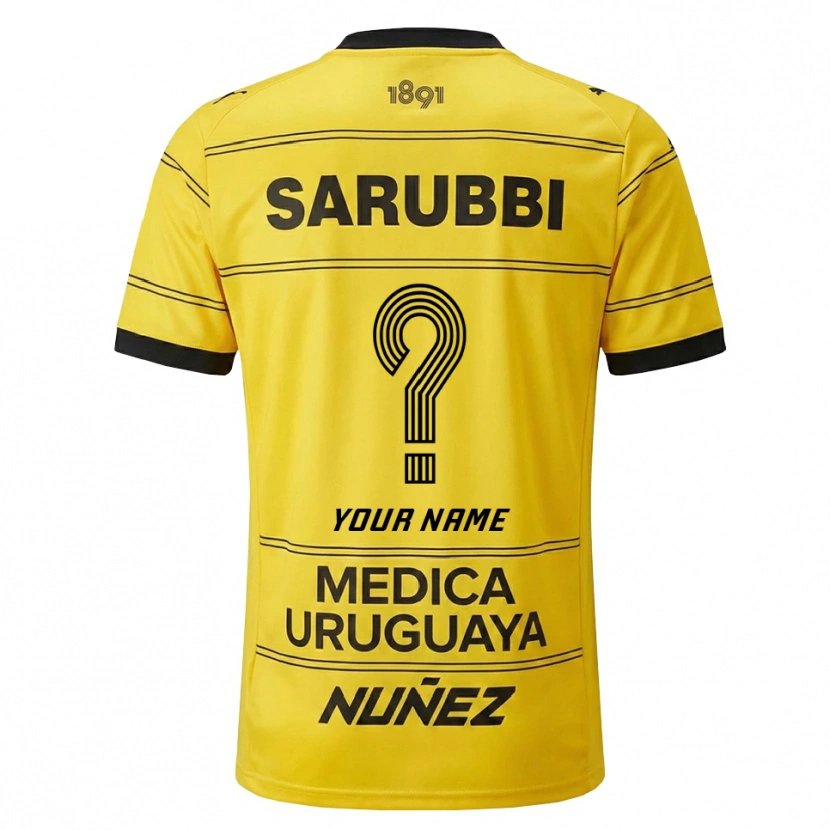Danxen Bambino Maglia Il Tuo Nome #0 Giallo Nero Kit Gara Away 2026/27 Maglietta