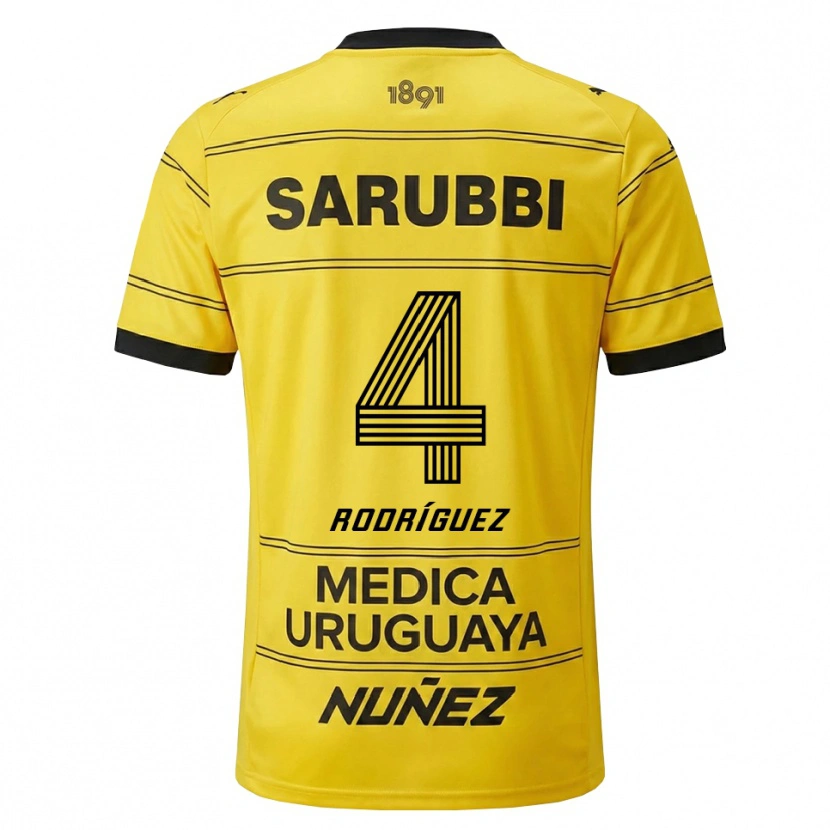 Danxen Bambino Maglia Guzmán Rodríguez #4 Giallo Nero Kit Gara Away 2026/27 Maglietta