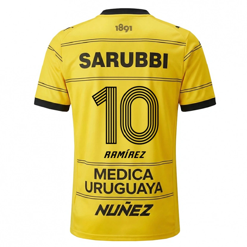 Danxen Bambino Maglia Gastón Ramírez #10 Giallo Nero Kit Gara Away 2026/27 Maglietta