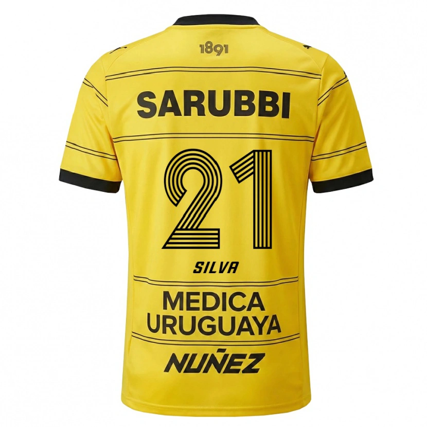 Danxen Bambino Maglia Gastón Silva #21 Giallo Nero Kit Gara Away 2026/27 Maglietta