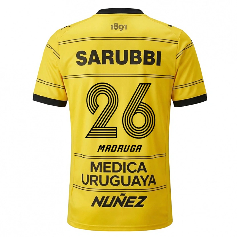 Danxen Bambino Maglia Andrés Madruga #26 Giallo Nero Kit Gara Away 2026/27 Maglietta