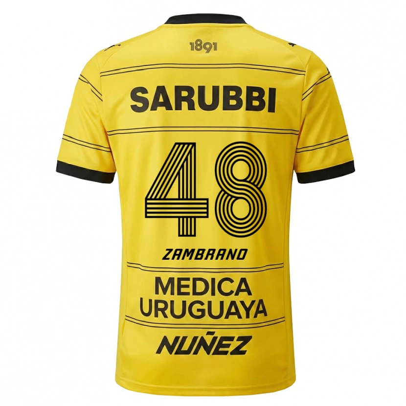 Danxen Bambino Maglia Carlos Zambrano #48 Giallo Nero Kit Gara Away 2026/27 Maglietta