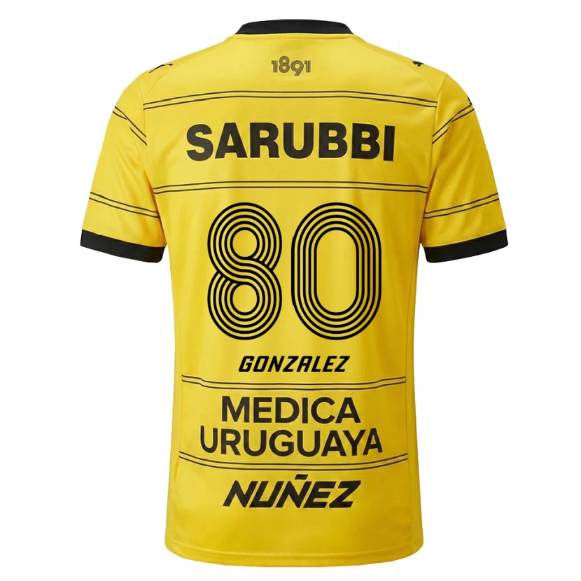 Danxen Bambino Maglia Franco González #80 Giallo Nero Kit Gara Away 2026/27 Maglietta