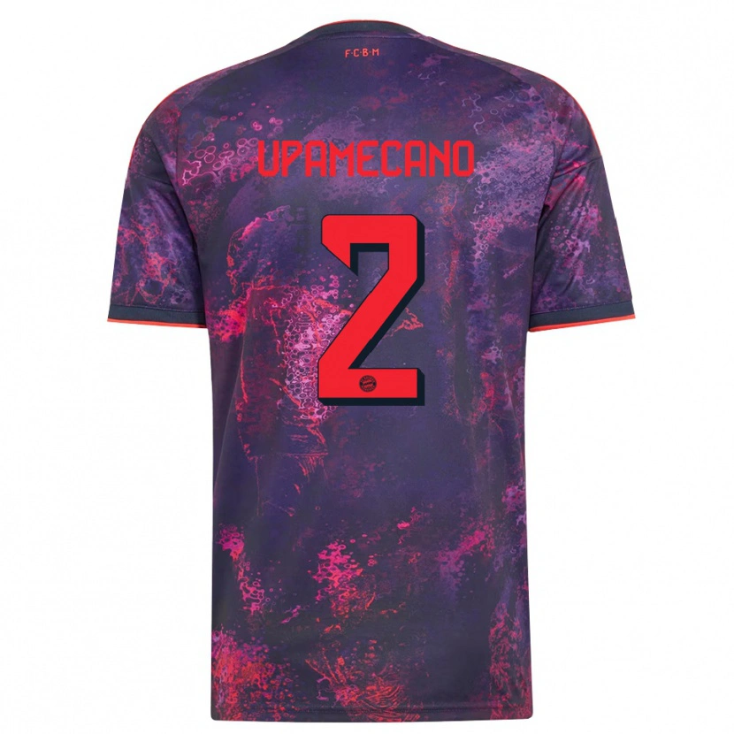 Danxen Bambino Maglia Dayot Upamecano #2 Viola Rosso Kit Gara Third 2026/27 Maglietta