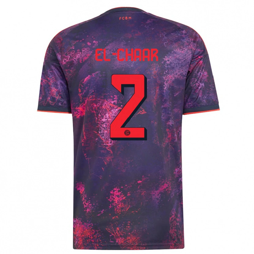 Danxen Bambino Maglia Adam El-Chaar #2 Viola Rosso Kit Gara Third 2026/27 Maglietta