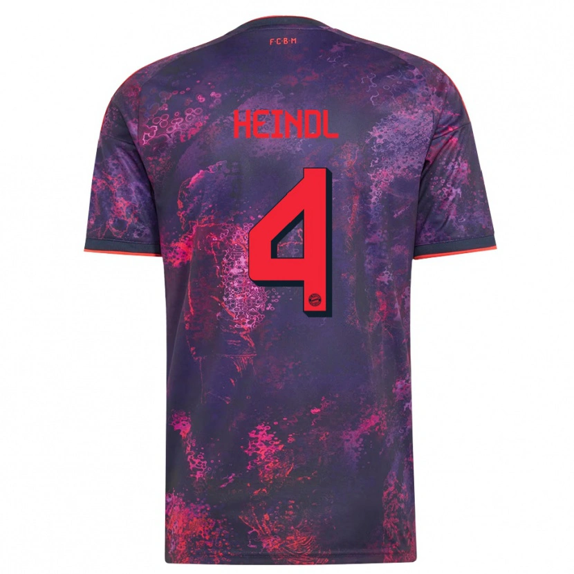 Danxen Bambino Maglia David Heindl #4 Viola Rosso Kit Gara Third 2026/27 Maglietta