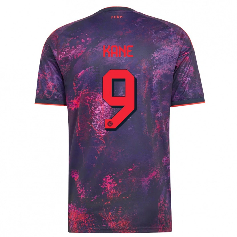 Danxen Bambino Maglia Harry Kane #9 Viola Rosso Kit Gara Third 2026/27 Maglietta