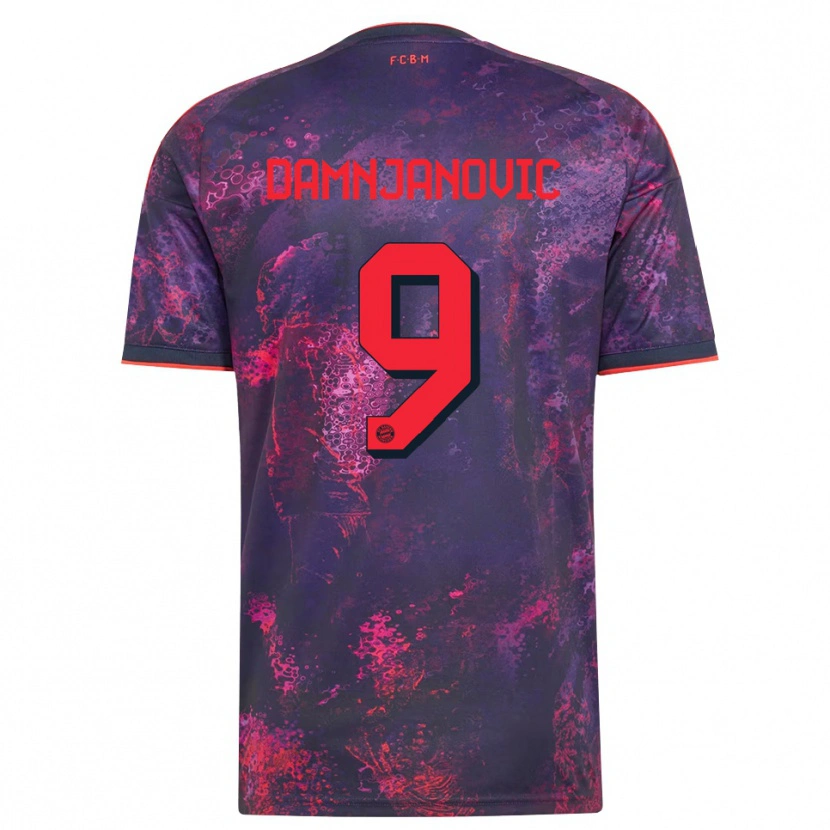 Danxen Bambino Maglia Jovana Damnjanovic #9 Viola Rosso Kit Gara Third 2026/27 Maglietta